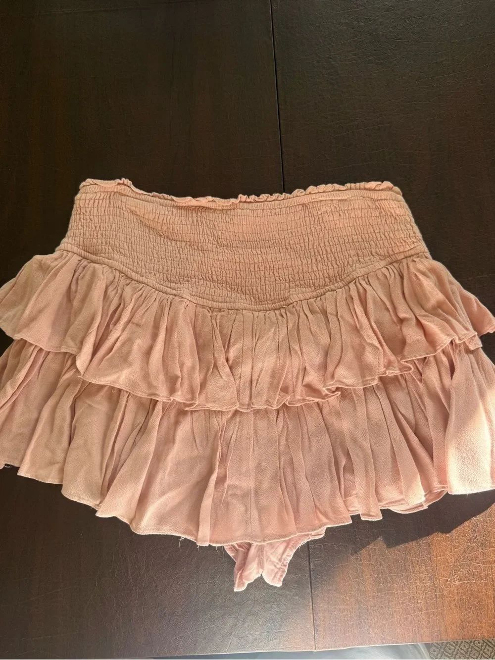 Pink Ruffled Tiered Mini Skirt - Picture 3 of 3